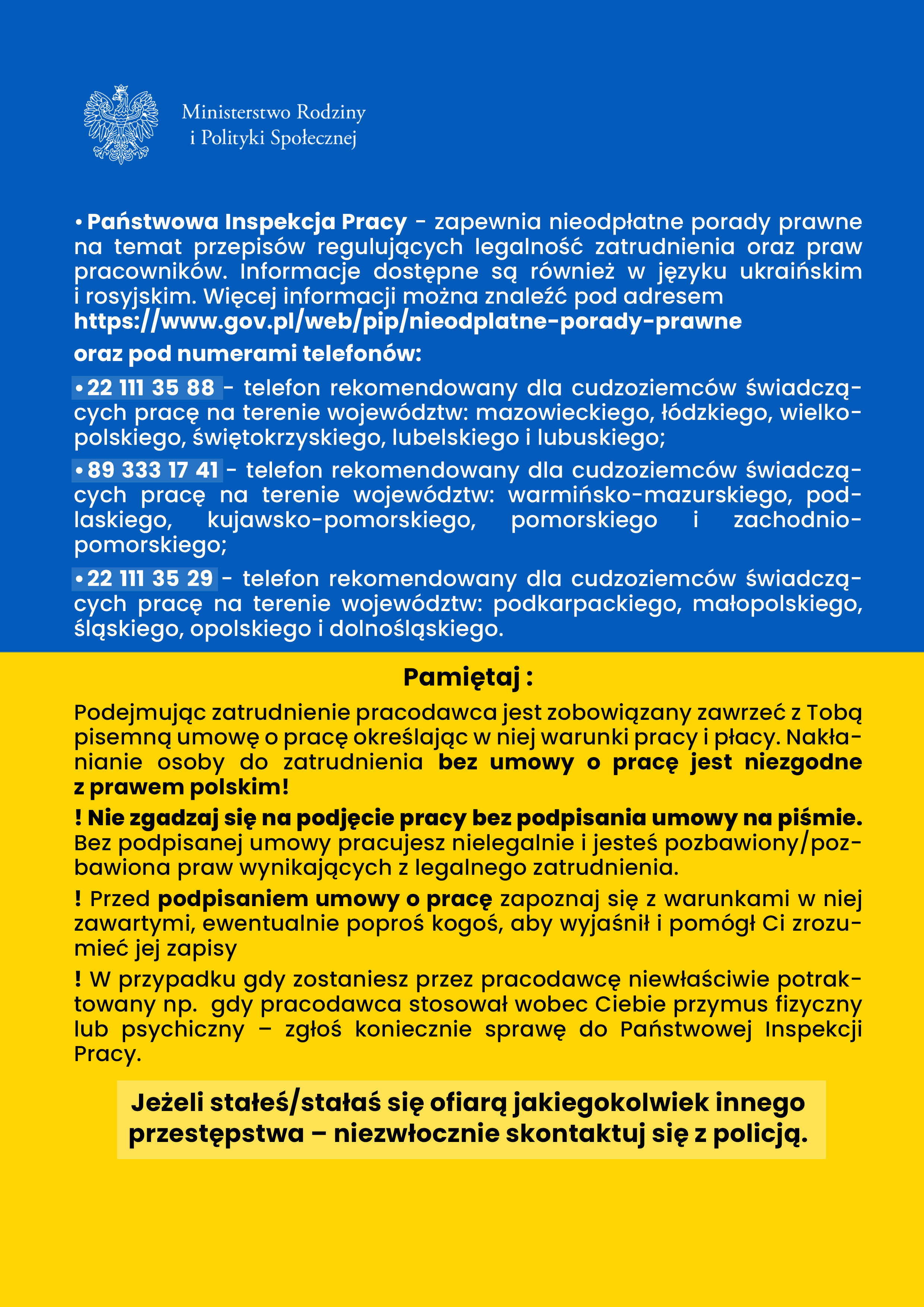 rady dla obywateli Ukrainy zainteresowanych podjeciem pracy