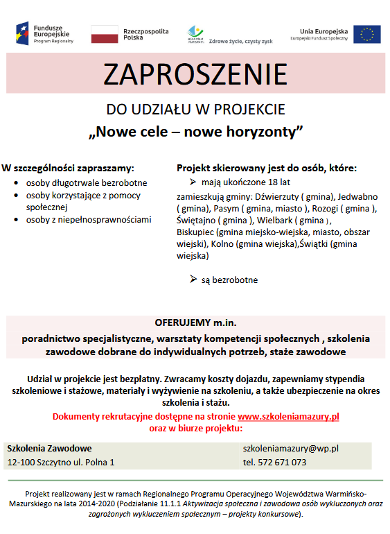 projekt nowe cele - nowe horyzonty