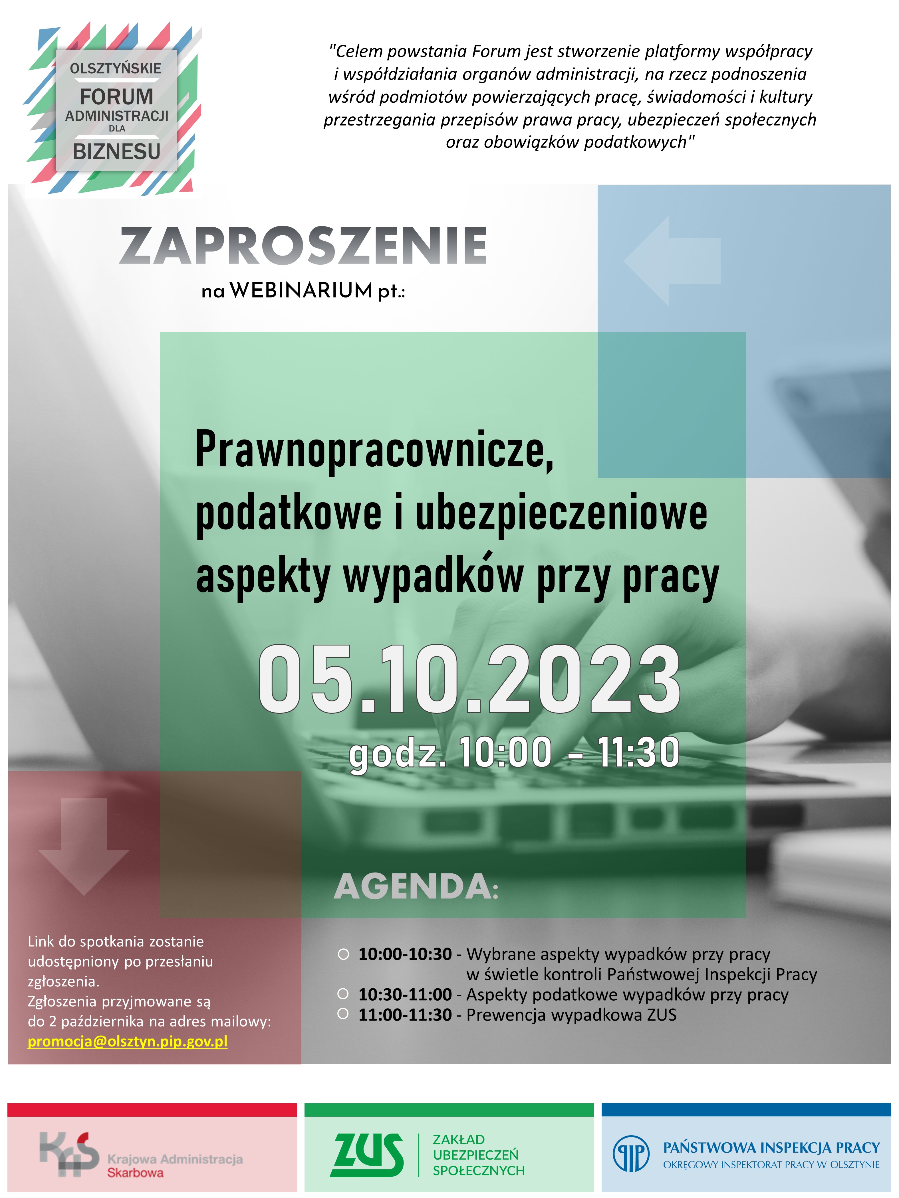 Zaproszenie na webinarium dotyczące wypadków przy pracy