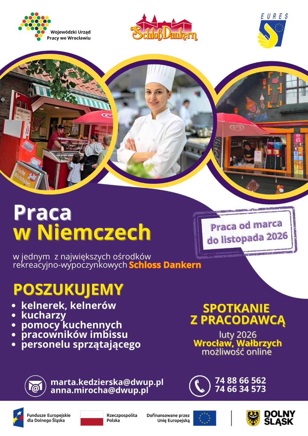 Plakat informujący o naborze do pracy za granicą